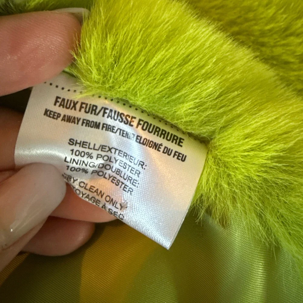 Apparis Lime Green Faux Fur Scarf